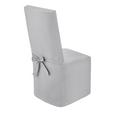 Stuhlhusse Anna Baumwolle Silberfarben LxBxH: 50x48x110 cm - Silberfarben, KONVENTIONELL, Textil - Ondega