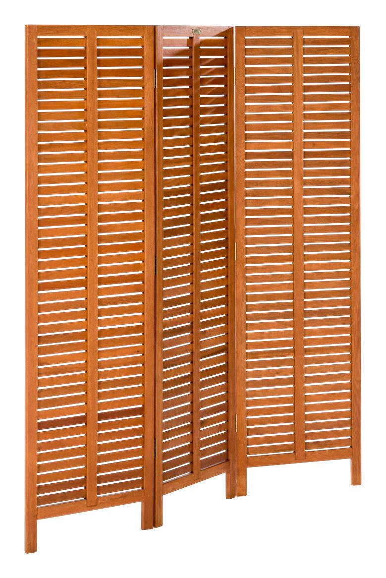 Paravent B: 150 cm 3 Paneele Echtholz Naturfarben - Naturfarben, KONVENTIONELL, Holz (150/170/1cm) - Gardenson