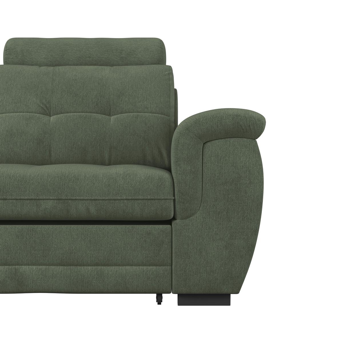 Ecksofa mit Schlaffunktion Falco new Grün 183x251 cm - Schwarz/Grün, KONVENTIONELL, Textil (183/251cm) - Ondega