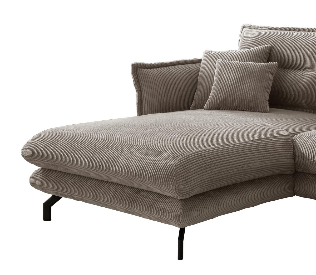 Ecksofa Lava Graubraun S: 180/255 Cm - Graubraun/Schwarz, MODERN, Textil (180/255cm) - Livetastic
