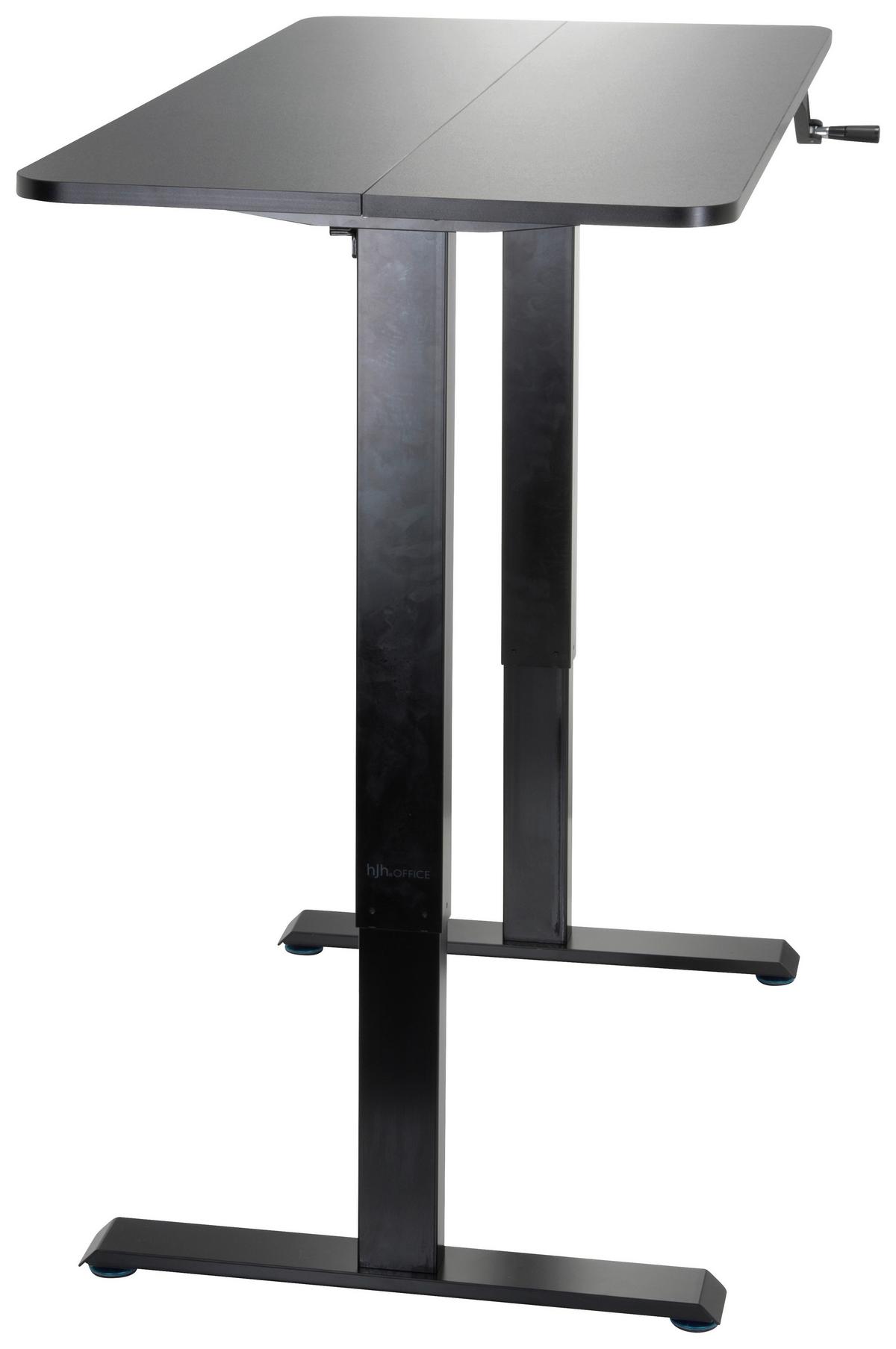 Schreibtisch Stand Cr Schwarz Höhenverstellbar B: 120 Cm - Schwarz, MODERN, Holzwerkstoff/Metall (120/74/60cm) - MID.YOU
