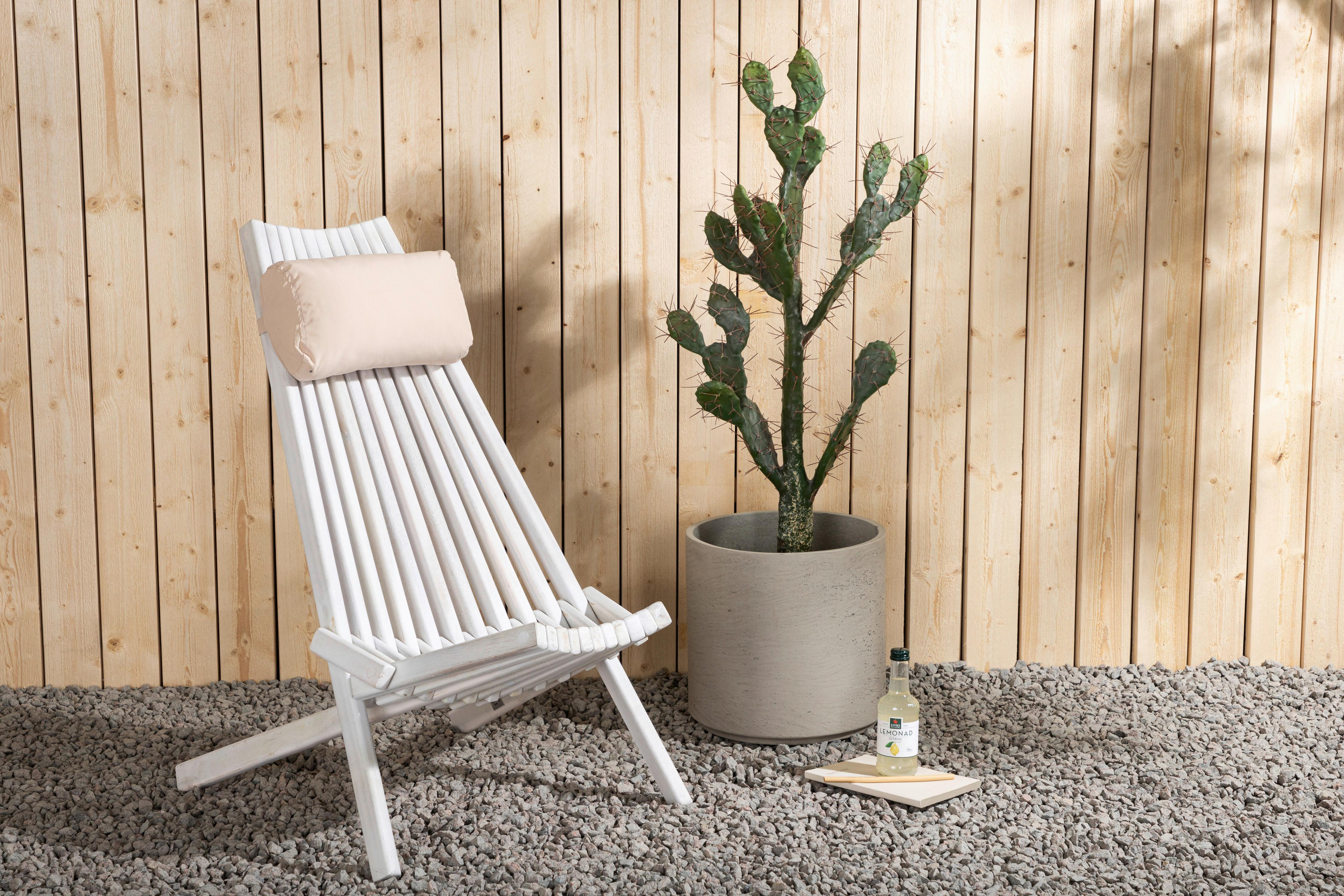 Strandsessel Wetterfest Asta Holz - Weiß, KONVENTIONELL, Holz (57/79/73cm) - Gardenson
