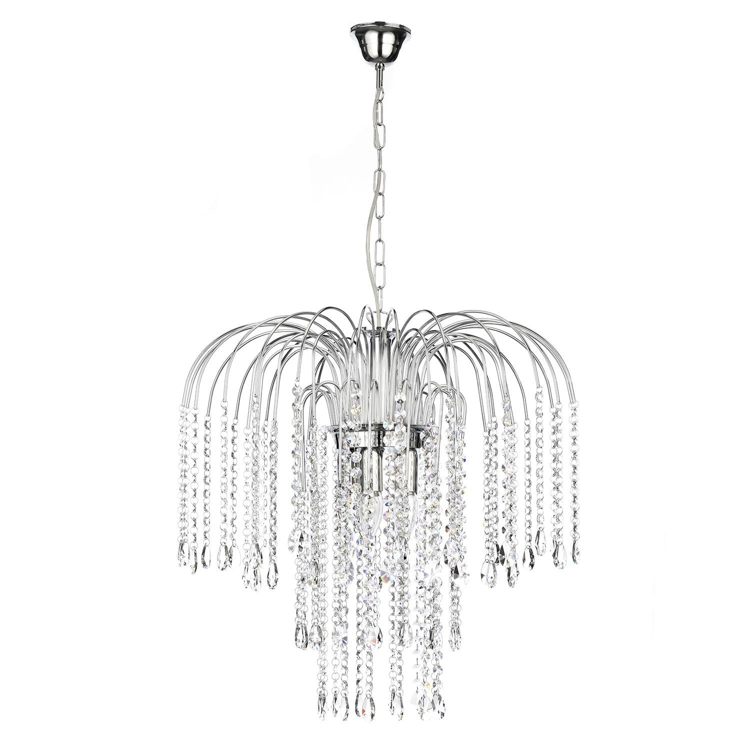 Kristall-hängeleuchte 4698/g - Chromfarben, KONVENTIONELL, Glas/Metall (50/110cm)