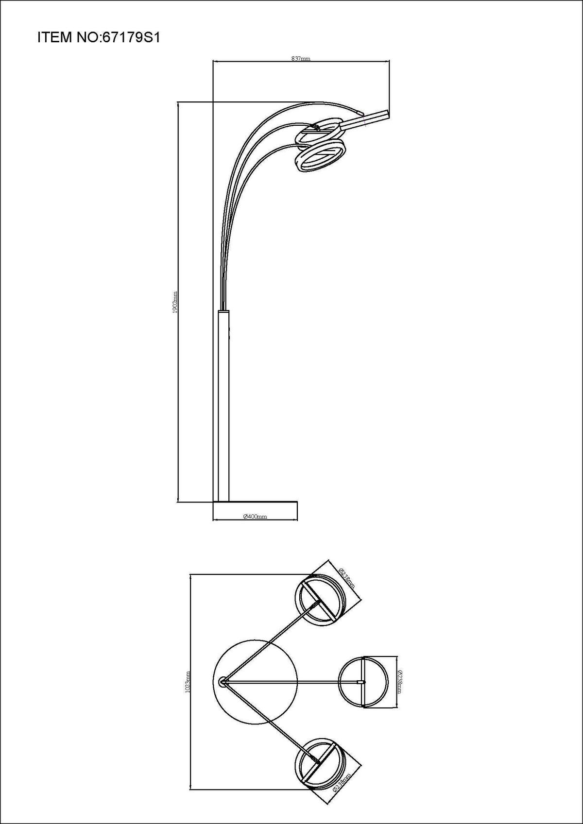 Hochvoltleuchte ca. 83,7x102,3x190,2 cm - Klar/Dunkelgrau, Design, Kunststoff/Metall (83,7/102,3/190,2cm) - Globo
