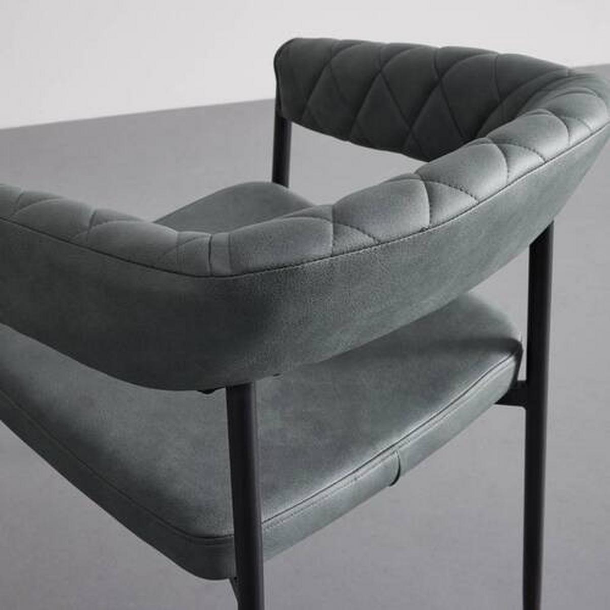 Stolička LANI zelená - čierna/sivá, Modern, kov/drevo (55/76/57cm) - Bessagi Home