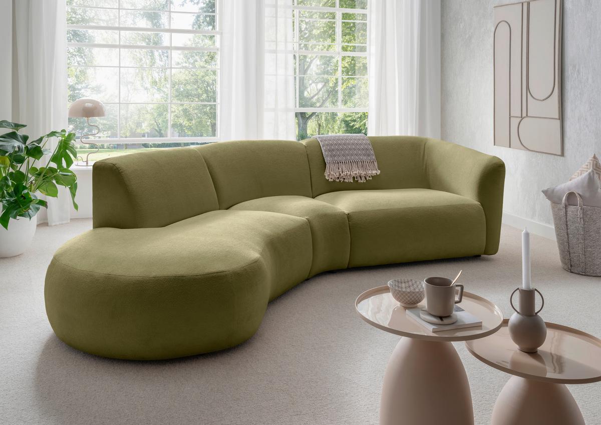 Ecksofa Jesi, Grün S: 182x276 Cm - Schwarz/Grün, MODERN, Textil (182/276cm) - Livetastic