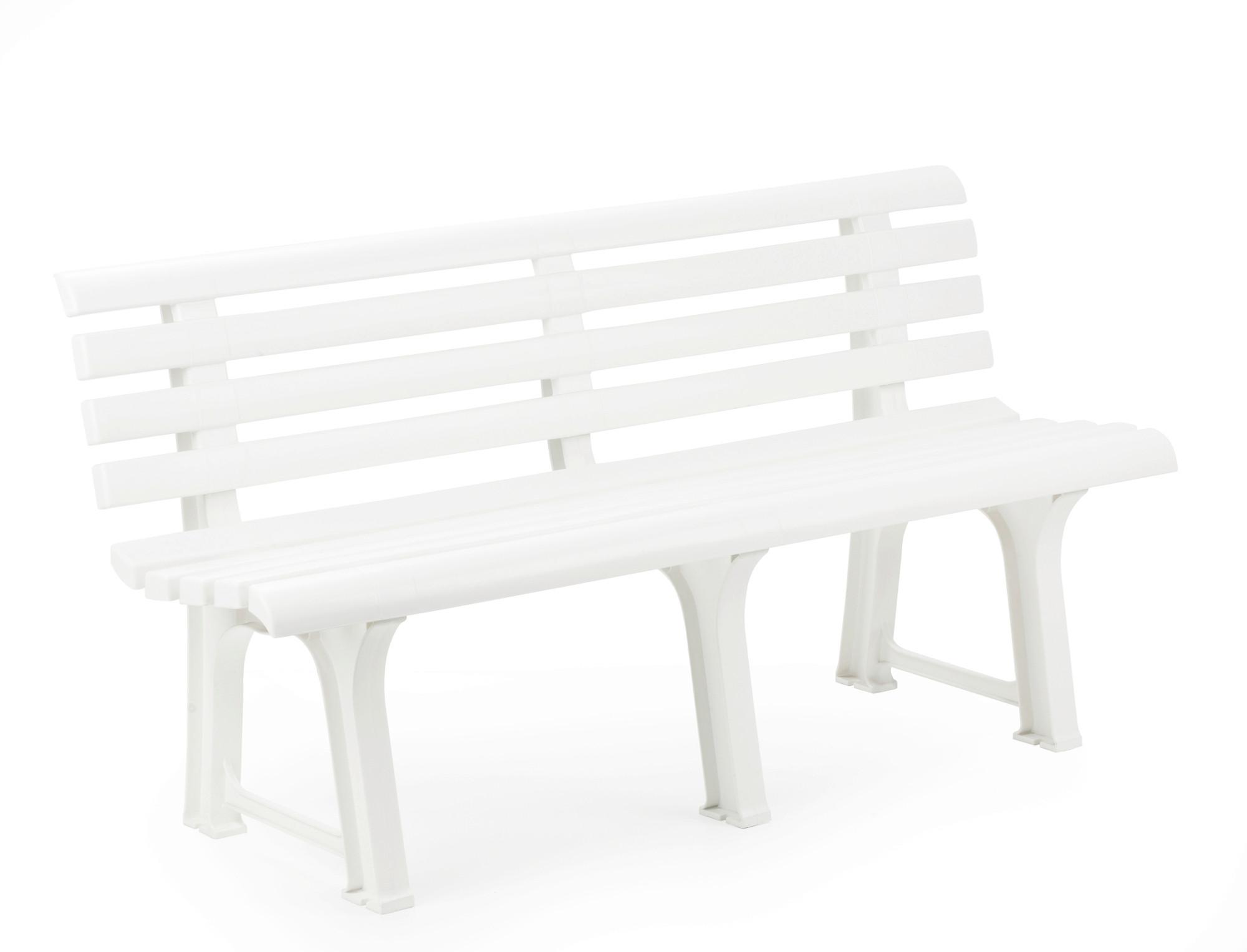 Gartenbank Kunststoff 3-Sitzer Orchidea - Weiß, Basics, Kunststoff (145/49/74cm)