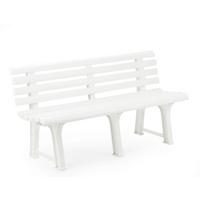 Gartenbank Kunststoff 3-Sitzer Orchidea - Weiß, Basics, Kunststoff (145/49/74cm)