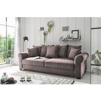 2-Sitzer-Sofa Mit Schlaffunktion Maureen B:250cm - Schwarz/Braun, KONVENTIONELL, Textil (247/95/125cm) - MID.YOU