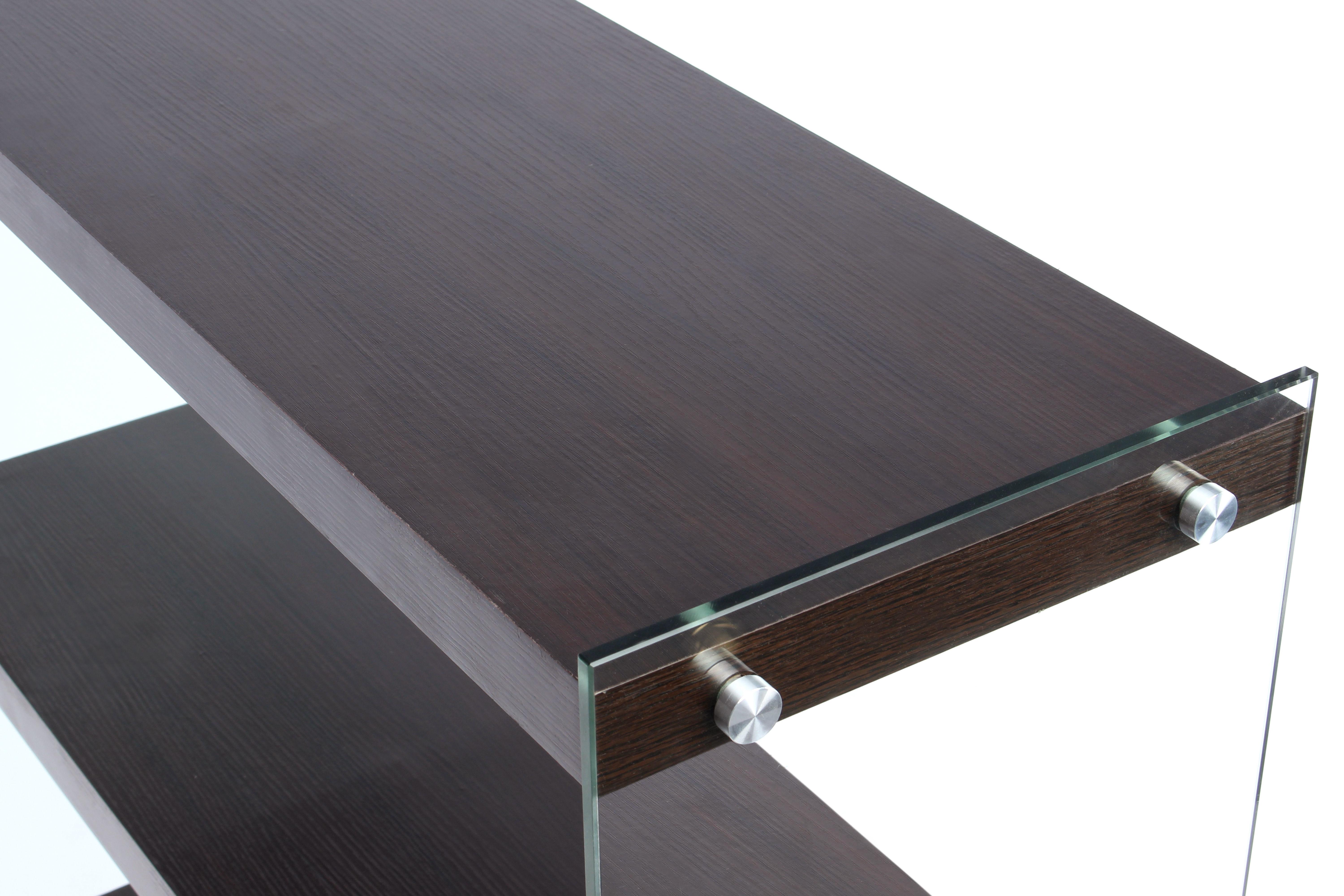 Regal Elementary B: 29,5 cm Dunkelbraun/Glas