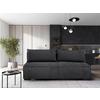 Schlafsofa Flow Dunkelgrau B: 202 cm - Dunkelgrau/Schwarz, Design, Textil (202/90/99cm) - MID.YOU