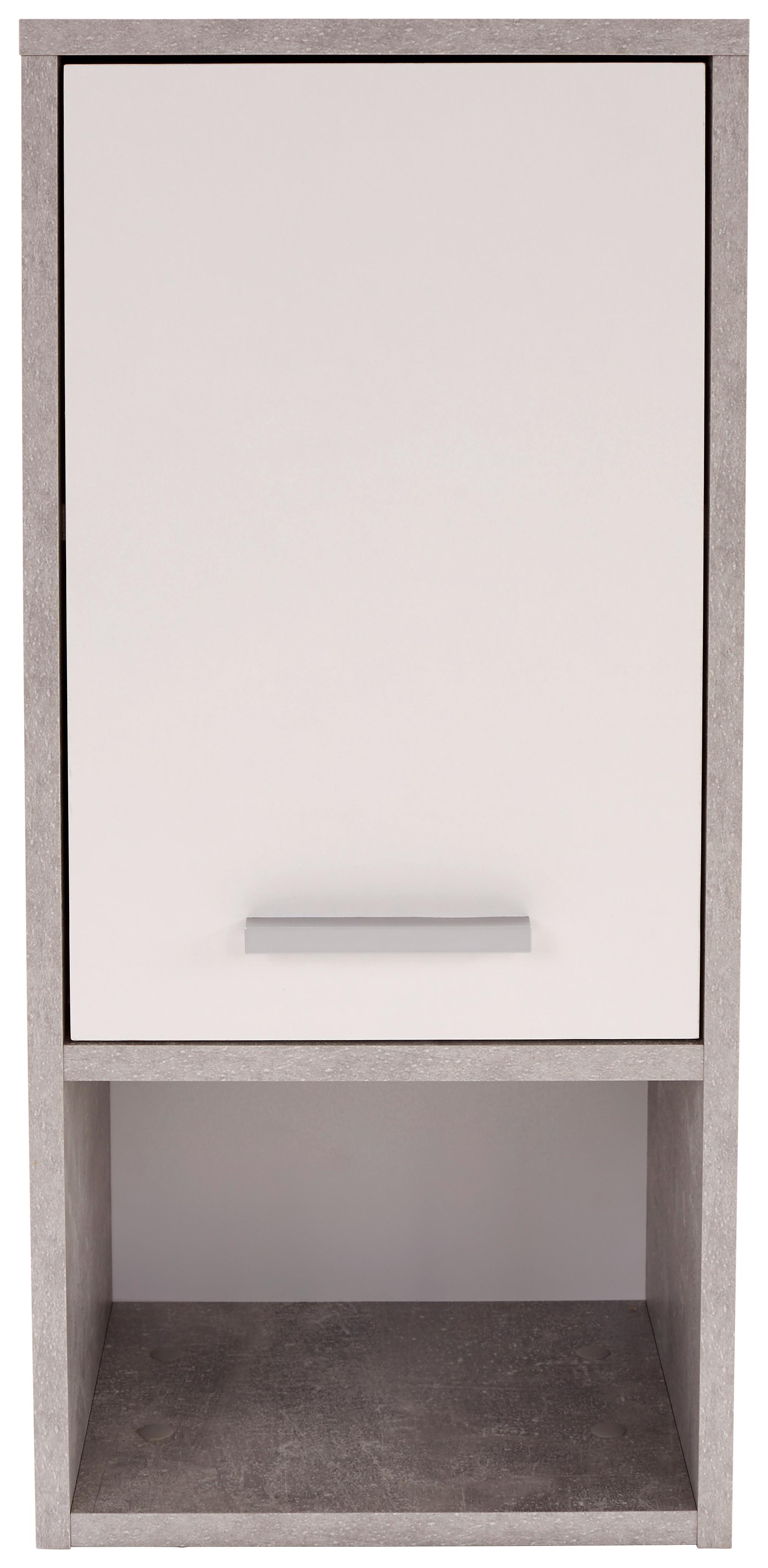 Hängeschrank Attack B: 32cm, Betonoptik/weiß - Hellgrau/Weiß, MODERN, Holzwerkstoff (32/68/28cm)