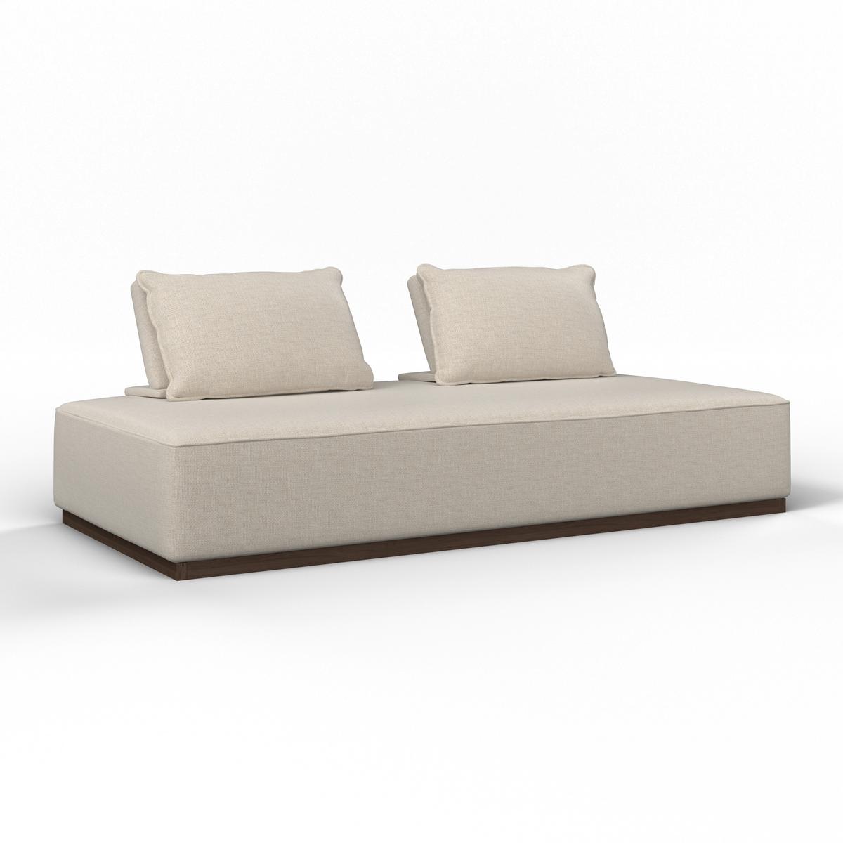 Pohovka CHRISTINA, béžová farba - farba vlašského orecha/béžová, Modern, drevo/kompozitné drevo (215,5/87/106cm) - Bessagi Home
