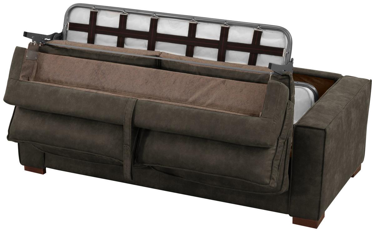 Schlafsofa Texas Anthrazit Mikrofaser, B: 203 Cm - Dunkelbraun/Anthrazit, Design, Textil (203/85/99cm) - MID.YOU
