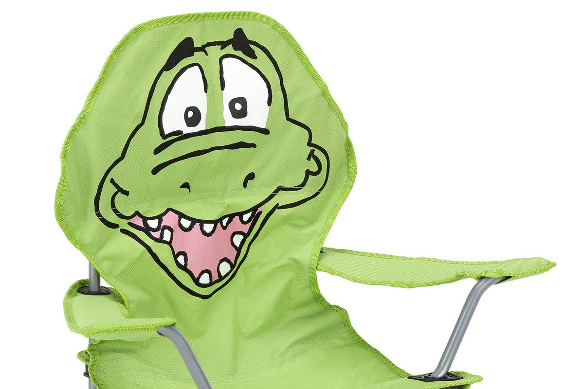 Kindersessel Linda Grün Krokodil Stahl/textil Klappbar - Grün, KONVENTIONELL, Textil (59/65/33cm) - BUNINO
