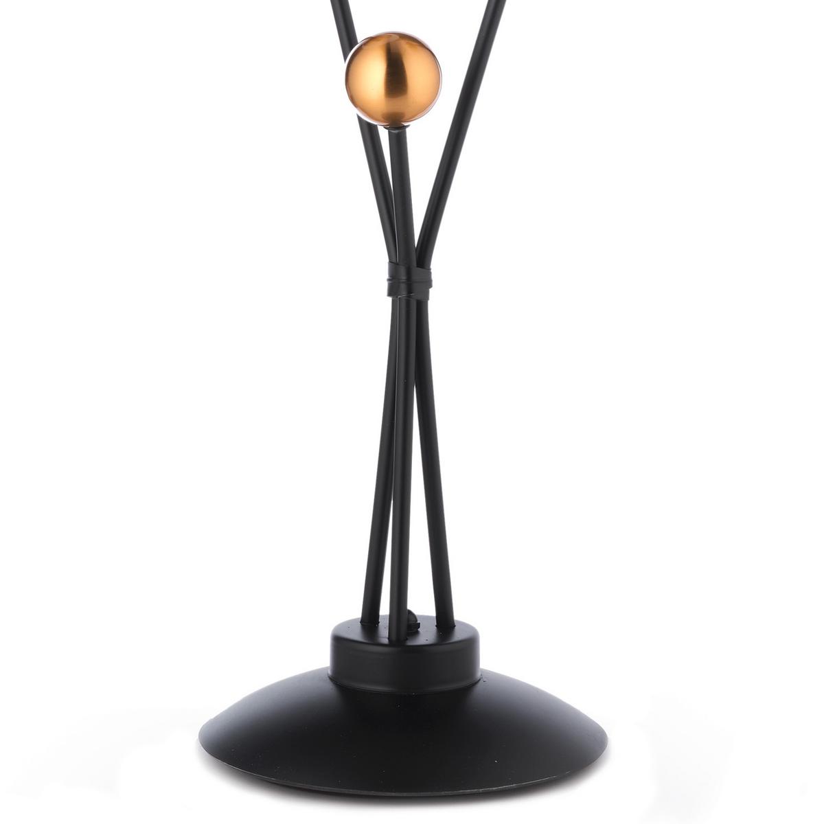 Tischleuchte Billo Schwarz Goldfarben Weiß Hg - Weiß Hochglanz/Goldfarben, Basics, Kunststoff/Metall (35/21/68cm)
