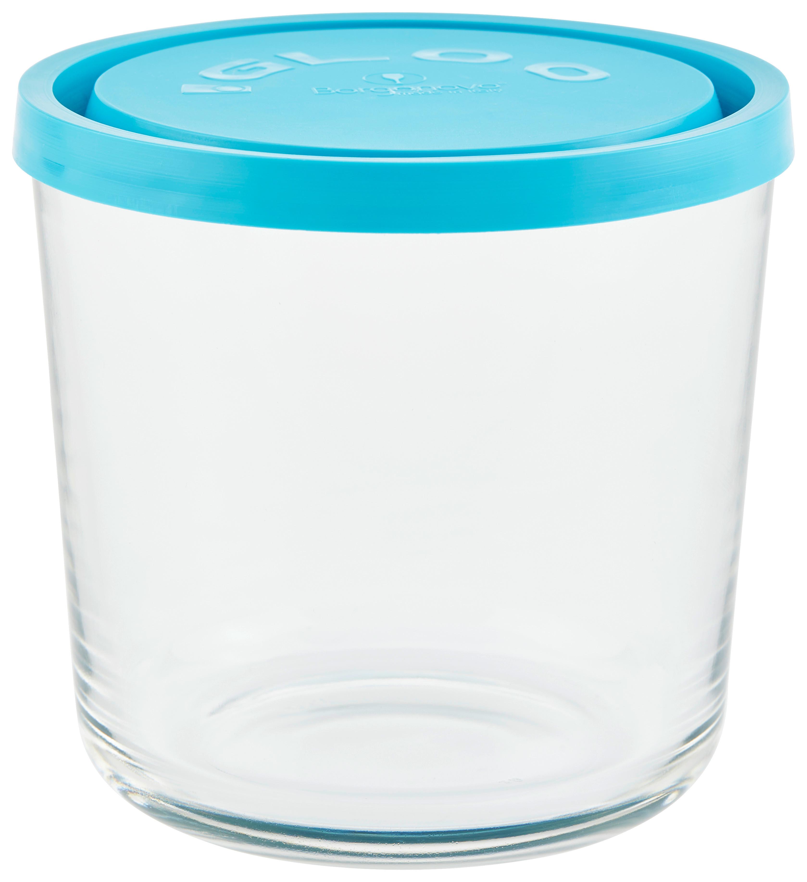 Vorratsdose aus Glas Franjo ca. 800 ml - Türkis/Klar, MODERN, Glas/Kunststoff (11,5/11,3cm) - Luca Bessoni