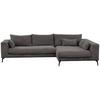 Ecksofa Berlin Cord Grau 313x172 cm - Schwarz/Grau, Design, Textil (313/172cm) - Livetastic