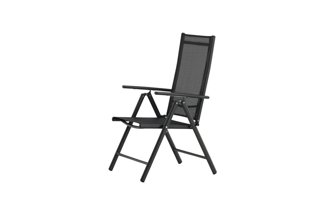 Gartensessel-Set 2-Tlg. Break Metall/Textil - Schwarz, KONVENTIONELL, Kunststoff/Textil (55/108/62cm) - Gardenson