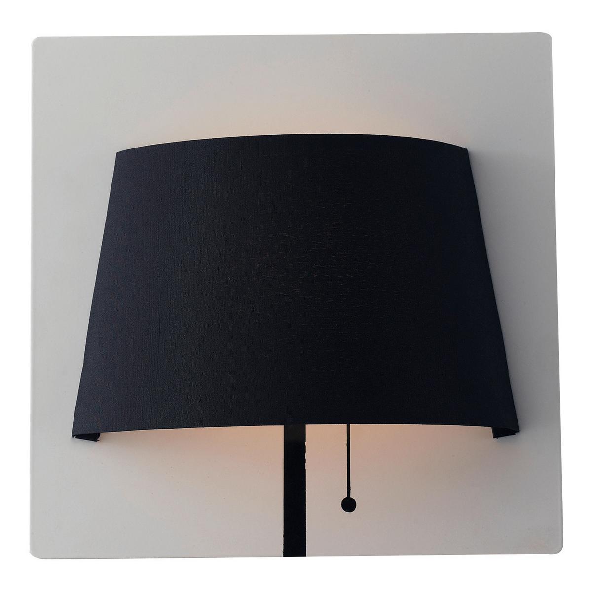 Led-wandleuchte Led-Wharol-Wb - Schwarz/Weiß, Design, Textil/Metall (8,7/25/25cm)