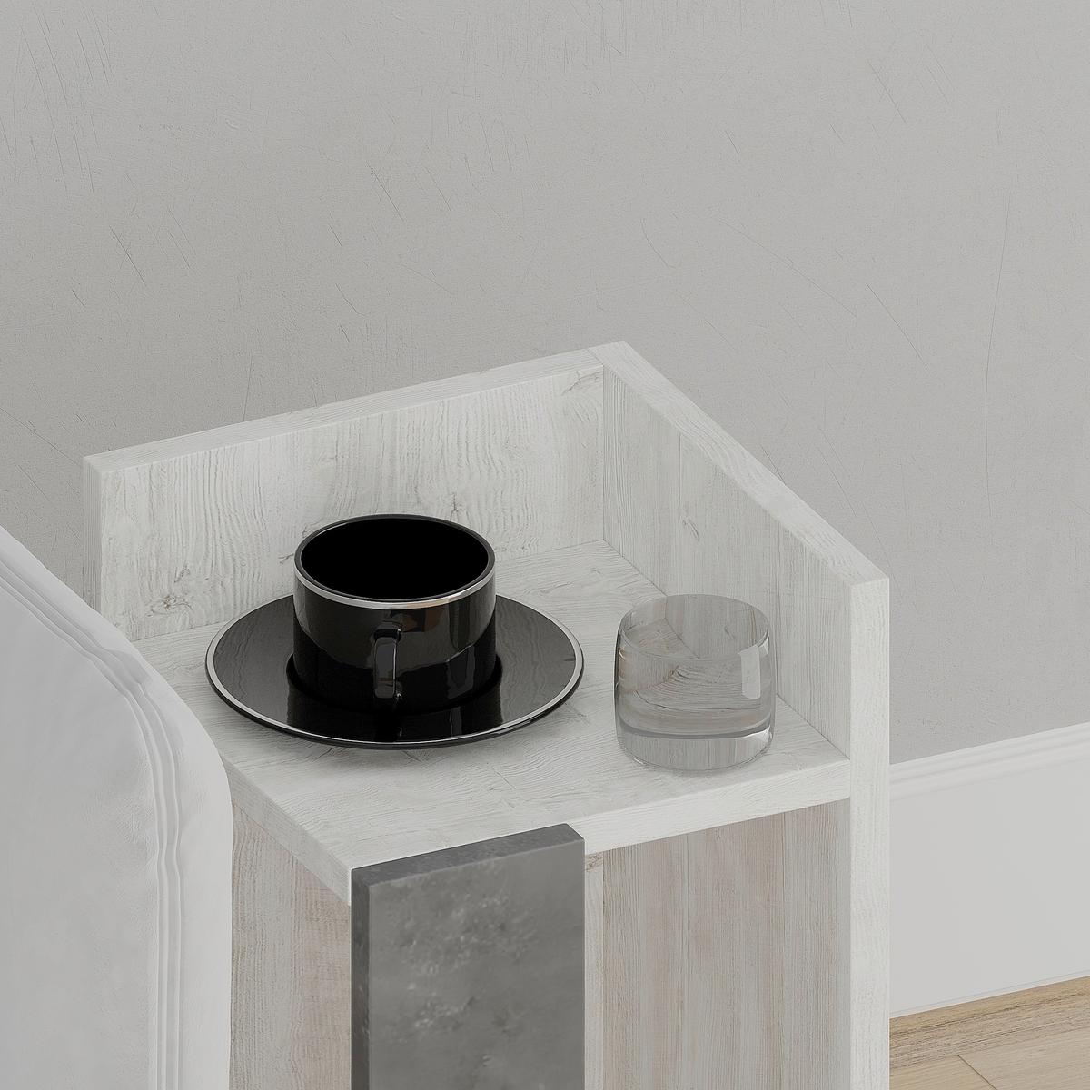 Nachttisch Elos, Grau Grauweiß B: 27 Cm - Grauweiß/Grau, Design, Holzwerkstoff (27/60/25cm) - Livetastic