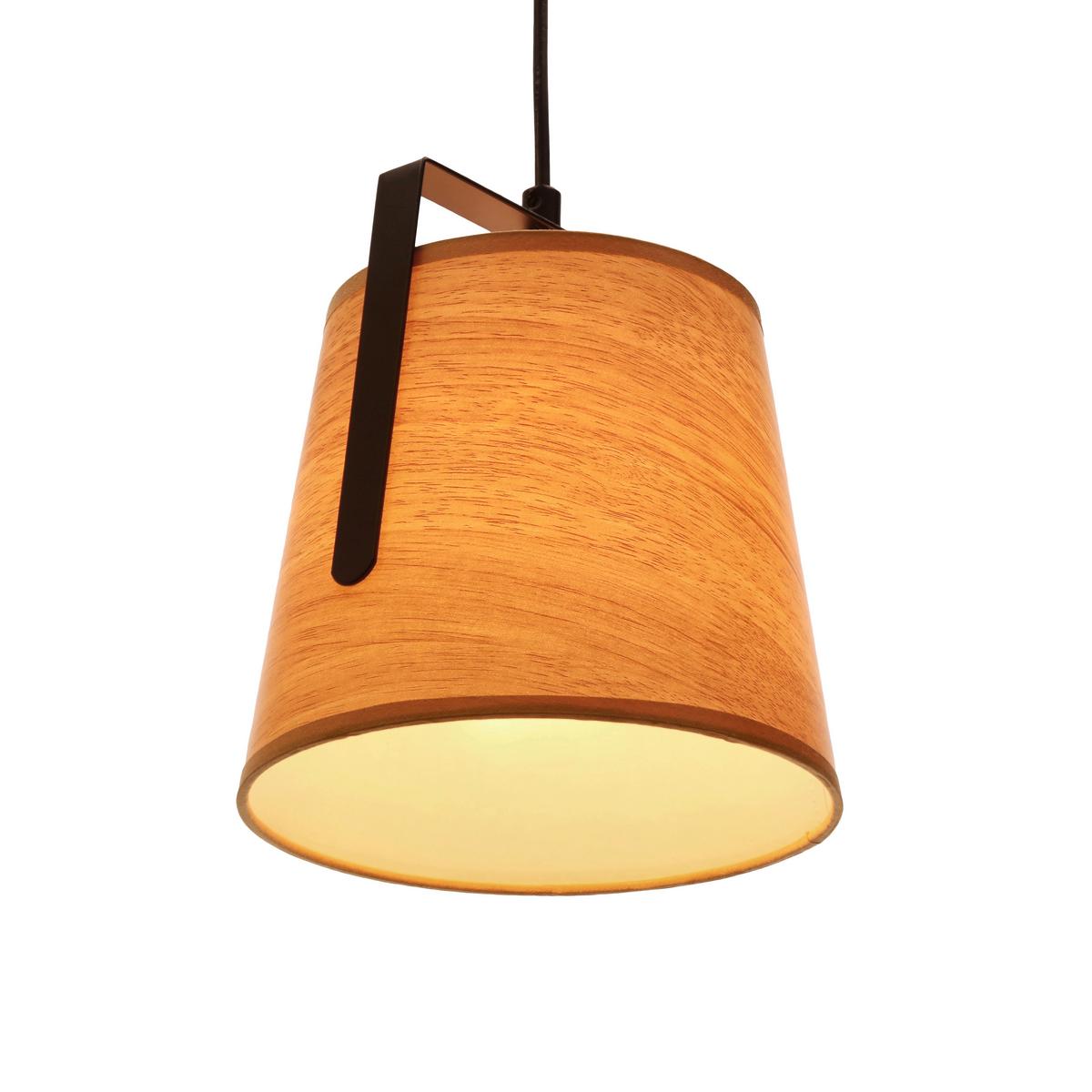 Pendelleuchte 31-38364 milbury - Eichefarben/Schwarz, Natur, Kunststoff/Metall (20/20/115cm)