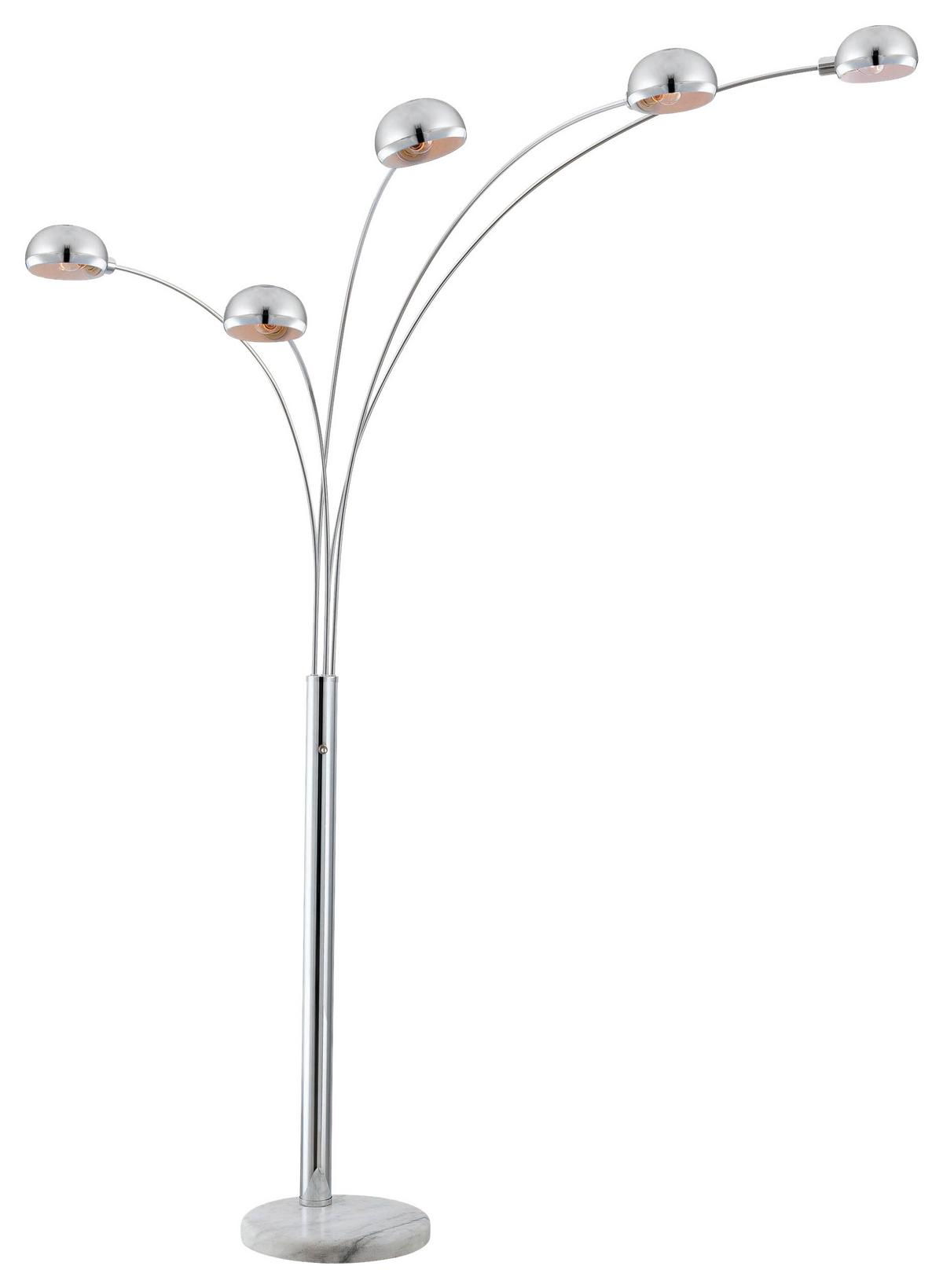 Stojací lampa Turle V: 200cm, 40 Watt - barvy chromu, Moderní, kov (130/200cm) - Mömax