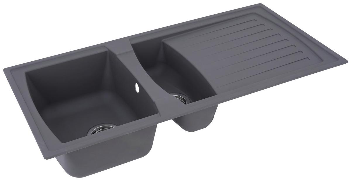 Spüle Respekta Boston Kunststein Bxt: 100x50 cm - Grau, Trend, Glas/Kunststoff (100/20/50cm) - Respekta