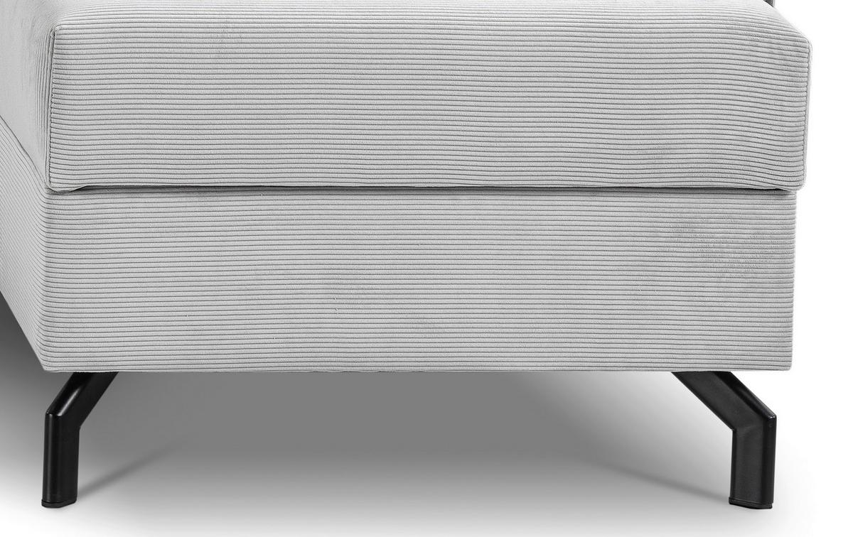 Ecksofa Marti Hellgrau S: 230x148cm - Hellgrau/Schwarz, Basics, Holz/Textil (230/148cm) - MID.YOU