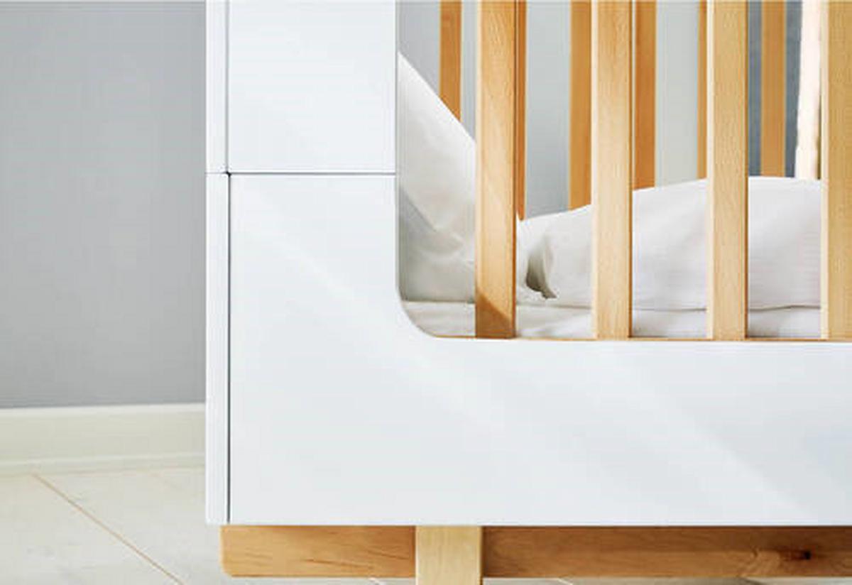 Gitterbett 113403 Boks - Ahornfarben/Weiß, Trend, Holz/Holzwerkstoff (144/78/90cm) - Pinolino