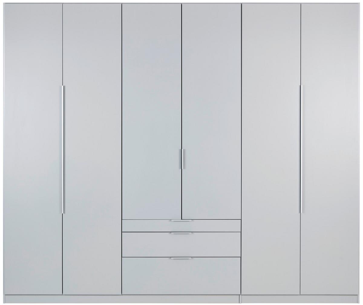 Drehtürenschrank Mit Laden 271 Cm Alabama, Seidengrau - Hellgrau, MODERN, Holzwerkstoff (271/229/54cm)