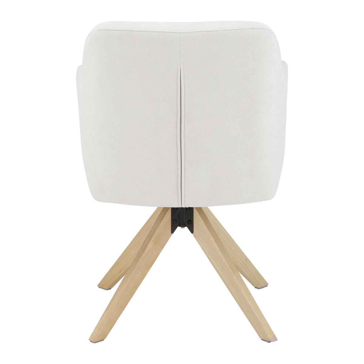 Sametová židle Lucita otočná, nohy dřevo - přírodní barvy/béžová, Moderní, kov/dřevo (58/87/60cm) - Bessagi Home