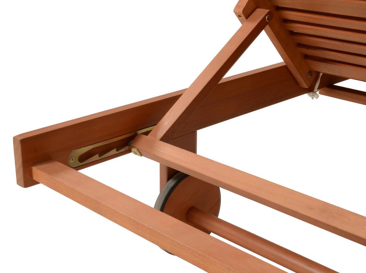 Sonnenliege San Diego - Beige/Braun, Basics, Holz/Textil (64/89/83cm) - Gardenson