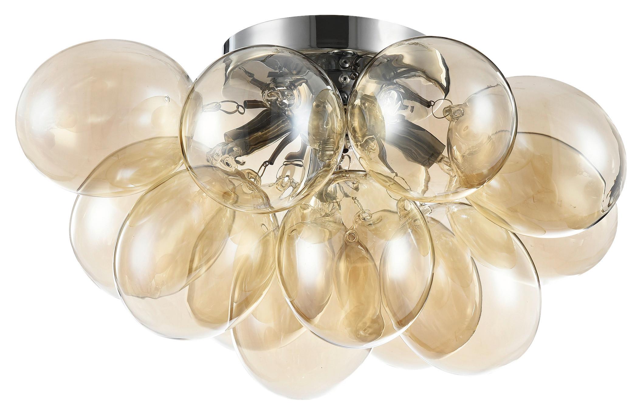 DECKENLEUCHTE BALBO - Bernsteinfarben/Nickelfarben, Trend, Glas/Metall (38/22,5cm) - MAYTONI