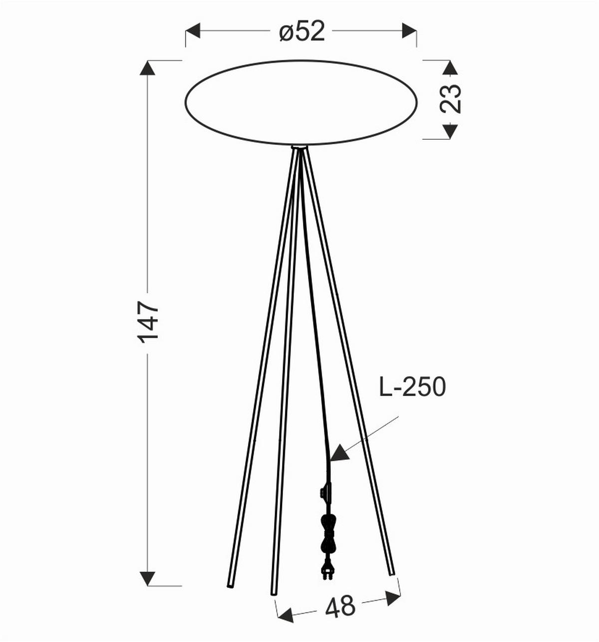 Stehleuchte 51-42040 Caffe - Hellbraun/Schwarz, KONVENTIONELL, Kunststoff/Metall (52/52/147cm)