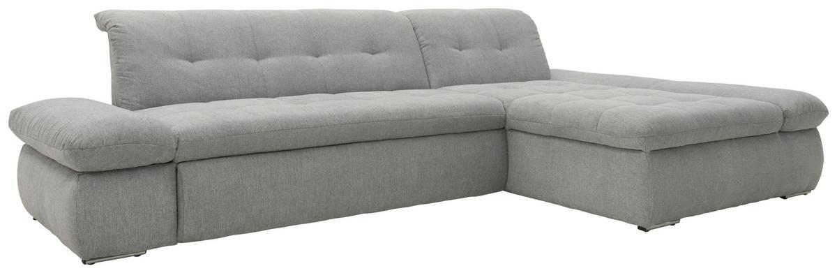 Ecksofa Moric Grau Mikrofaser - Chromfarben/Grau, KONVENTIONELL, Textil (300/172cm) - MID.YOU