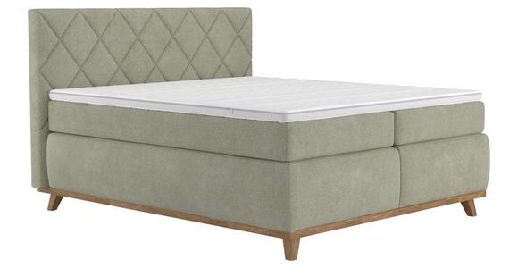 Boxspringbett Emily - Eichefarben/Grün, MODERN, Holz/Holzwerkstoff (188/126/222cm) - Luca Bessoni