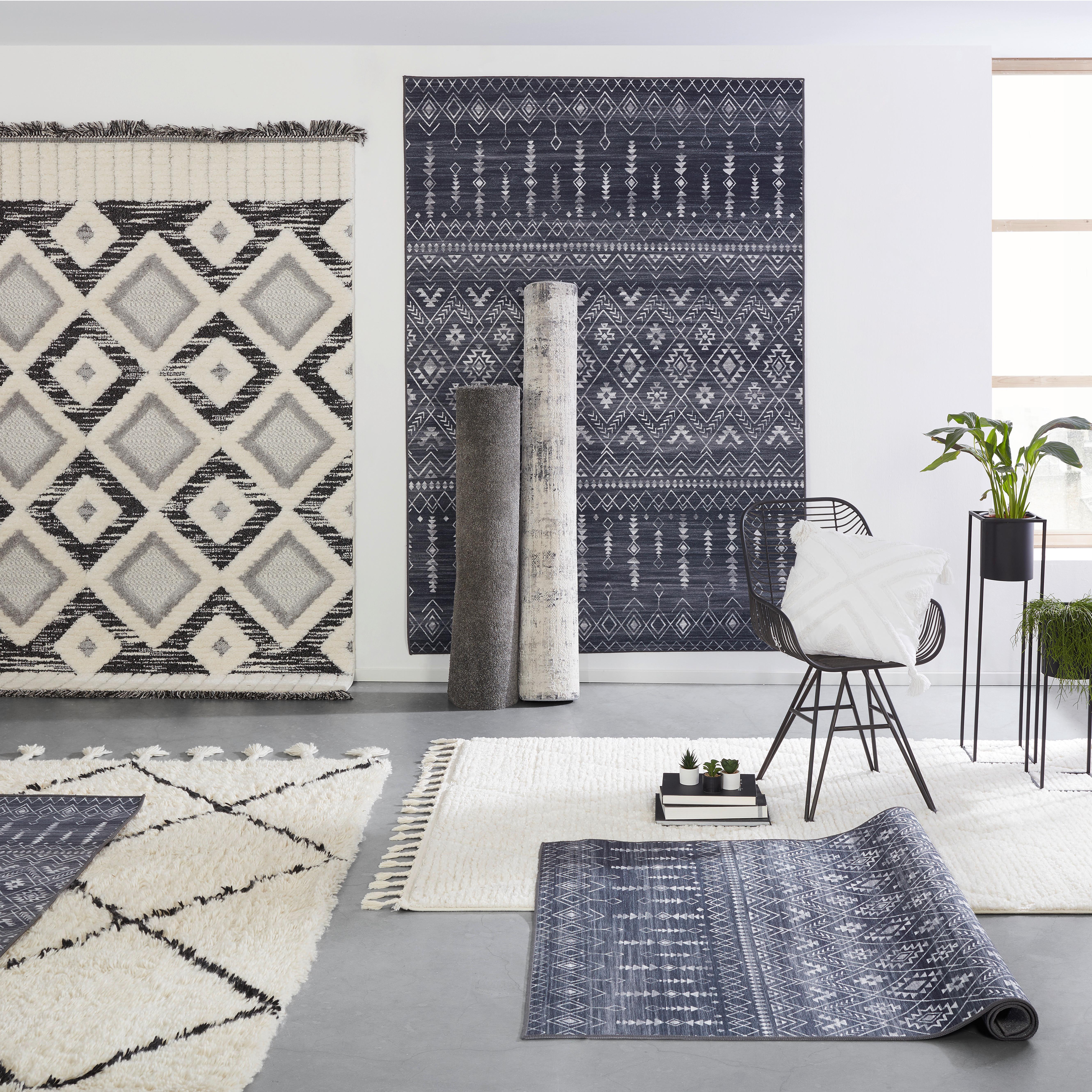 Tkaný koberec Selma 3, 160/230cm - šedá/bílá, Basics, textil (160/230cm) - Mömax