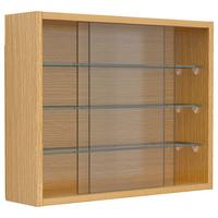 Hängevitrine Drivalo Eiche Dekor B: 50 cm - Honigeiche/Transparent, Design, Glas/Holzwerkstoff (50/40/12cm) - MID.YOU