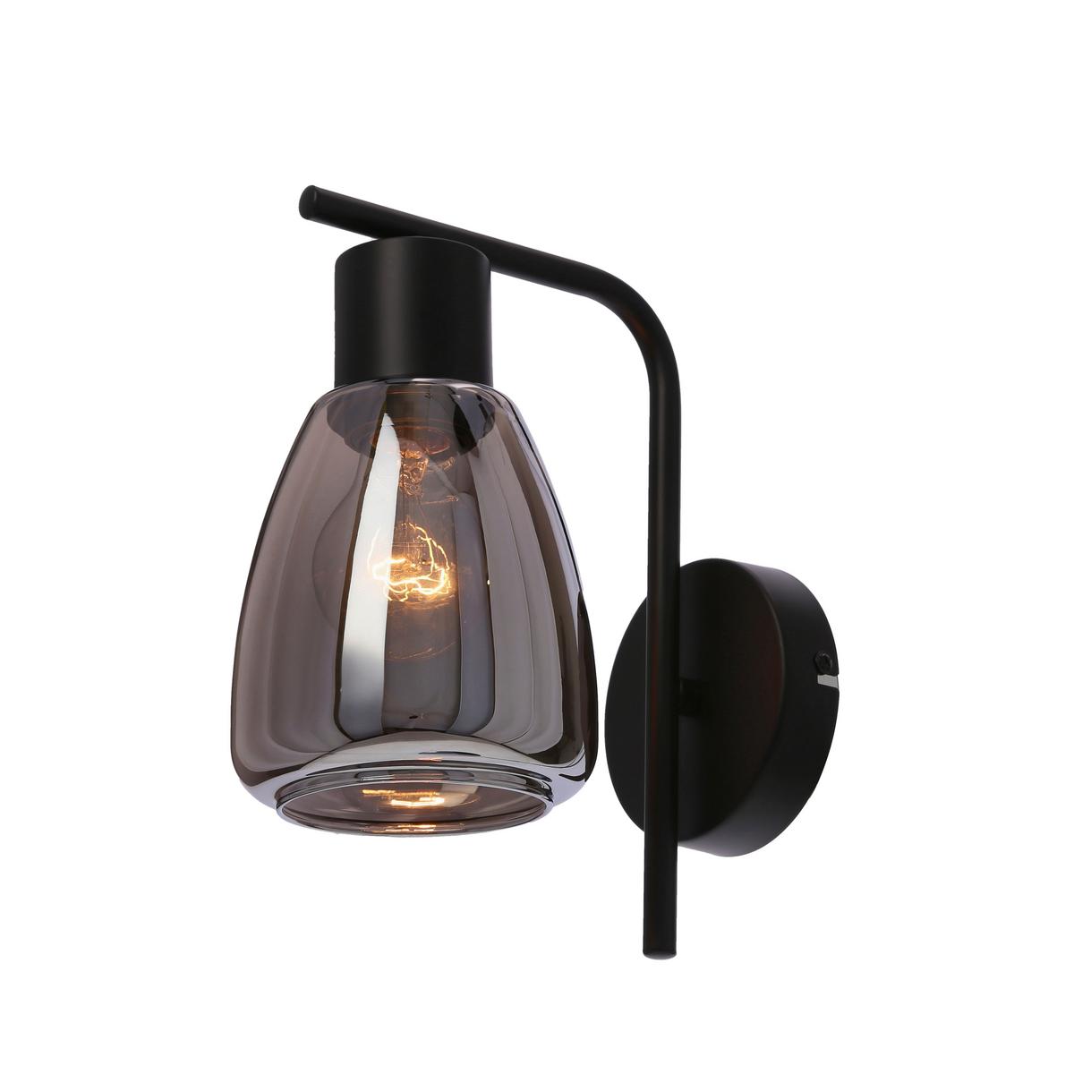 WANDLEUCHTE 21-35097 MOLDO - Schwarz, Design, Glas/Metall (17.4/12/23.5cm)