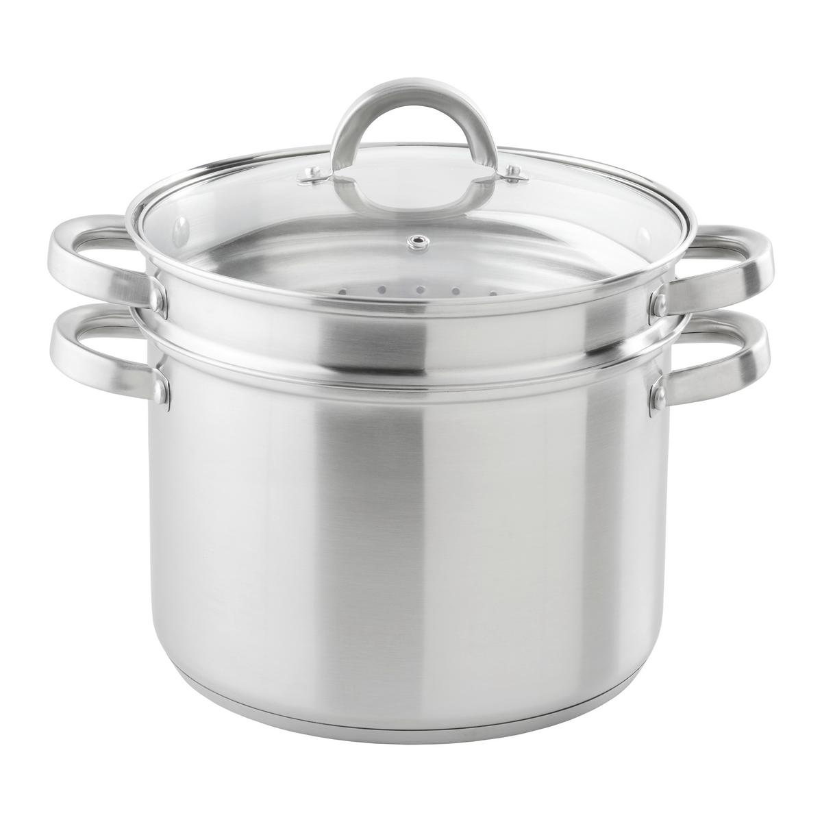 Hrniec UNIVERSAL - 3 IN 1 - číra/farba ušľachtilej ocele, Konventionell, kov/sklo - Mömax