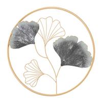 Wanddeko Simpl Goldfarben, Grau B: 45,5 cm - Goldfarben/Grau, Basics, Metall (45.5/45.5/3.5cm)