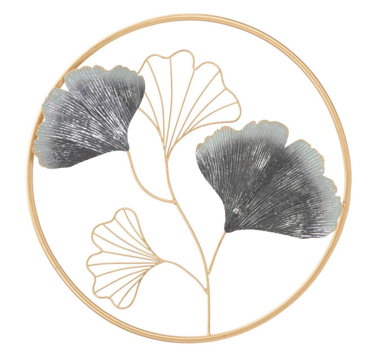 Wanddeko Simpl Goldfarben, Grau B: 45,5 cm - Goldfarben/Grau, Basics, Metall (45.5/45.5/3.5cm)