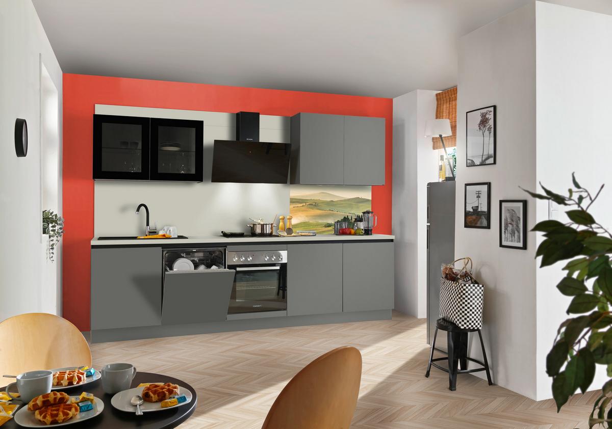 Küchenblock Clean - Anthrazit, Basics, Holzwerkstoff (300cm) - Express