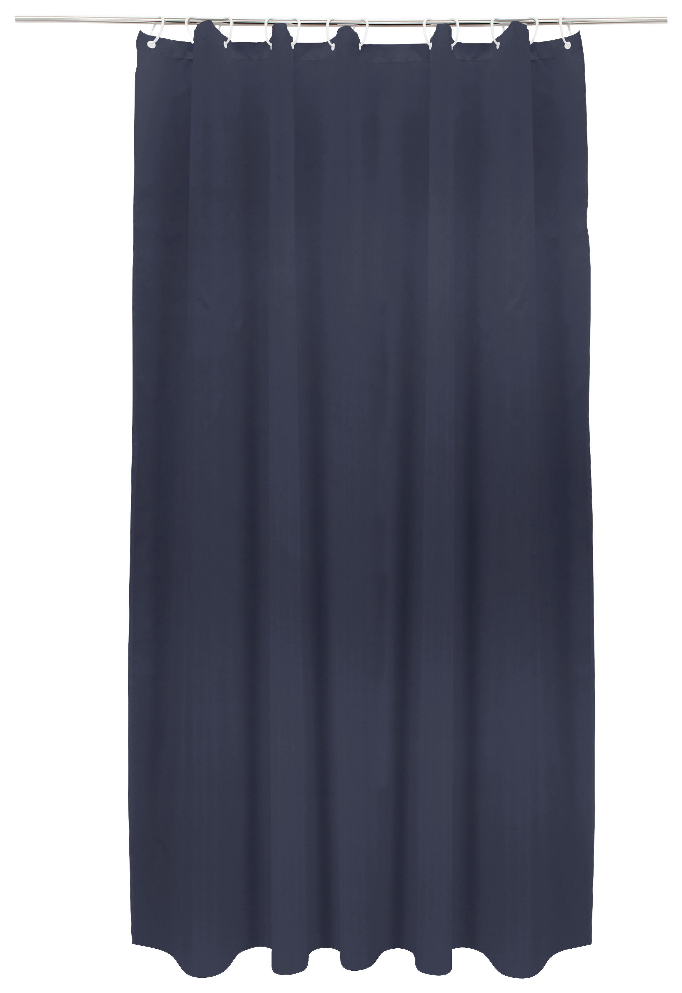 Duschvorhang Svenja Bxl: 180x200 Cm Marineblau - Dunkelblau, MODERN, Textil - Luca Bessoni