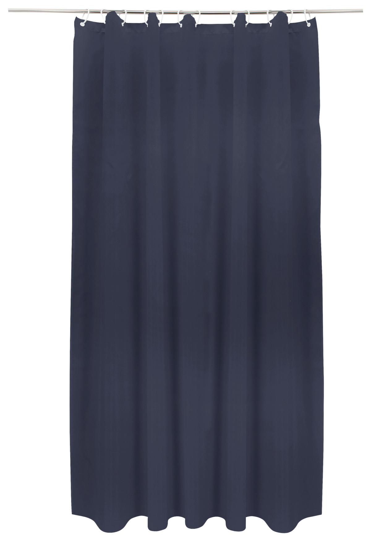 Duschvorhang Svenja Bxl: 180x200 Cm Marineblau - Dunkelblau, MODERN, Textil - Luca Bessoni