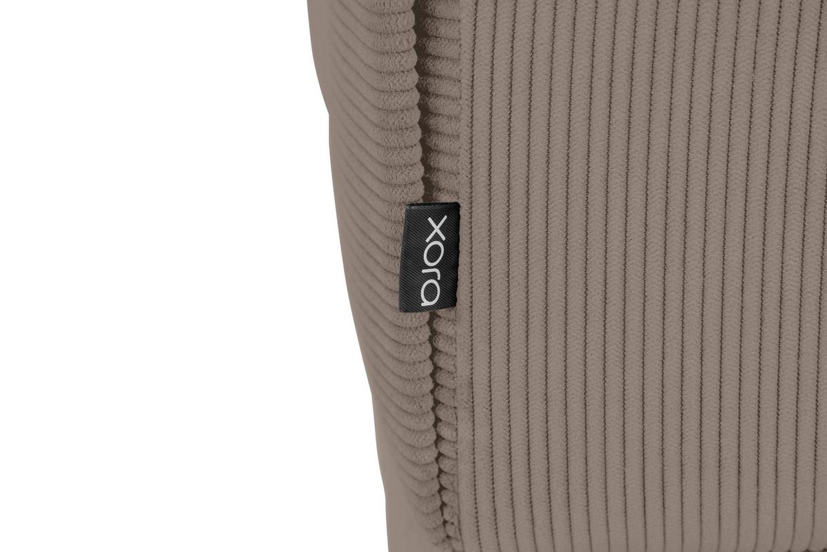 Ecksofa Erno Taupe S: 262 Cm - Taupe/Schwarz, Design, Textil (262/183cm) - MID.YOU