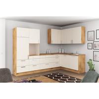 Eckküche Ip1200 Ohne Geräte 320x185cm Magnolie/eiche Dekor - Eichefarben/Magnolie, Basics (320/185cm)