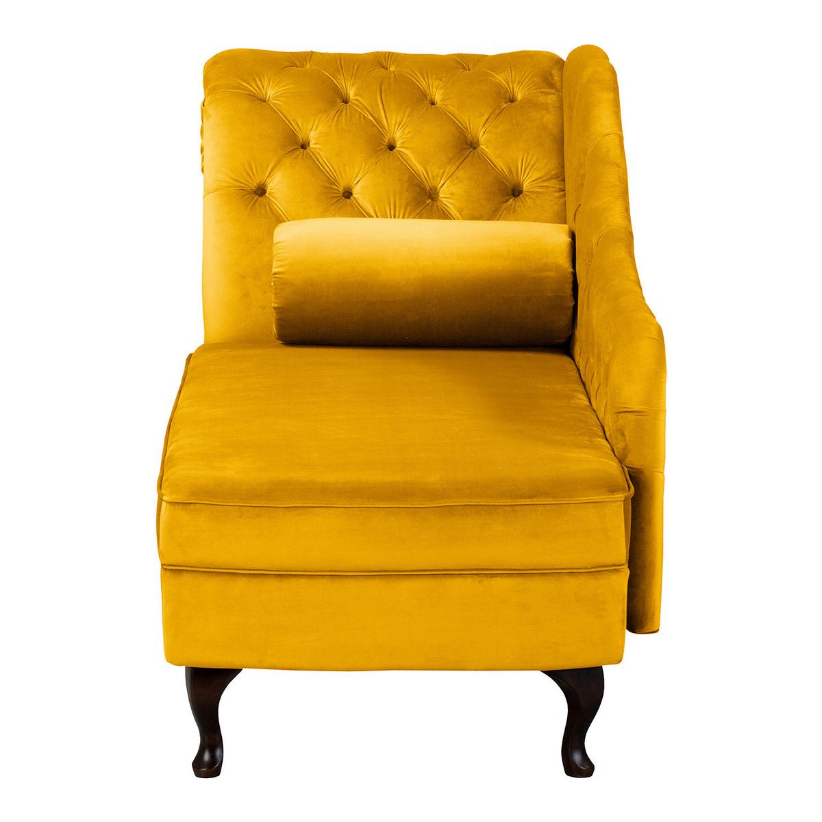 Récamiere Pako Senfgelb B: 185cm - Senfgelb/Braun, Design, Textil (185/93/75cm) - Livetastic