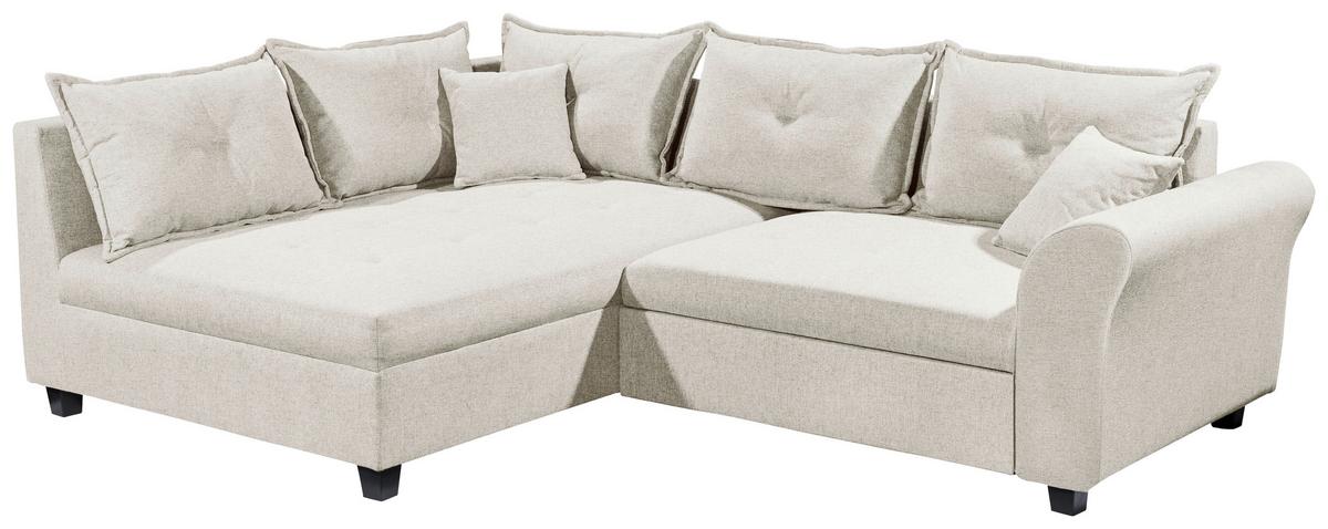 Ecksofa Liz Beige S: 175x252 Cm - Beige/Schwarz, MODERN, Textil (175/252cm) - Livetastic